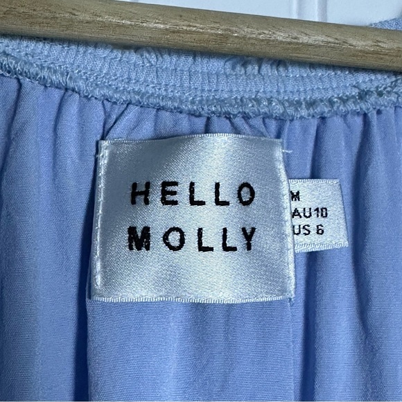 HELLO MOLLY HIGH ABOVE THE CLOUDS MIDI DRESS BLUE SIZE 6 - Picture 10 of 15